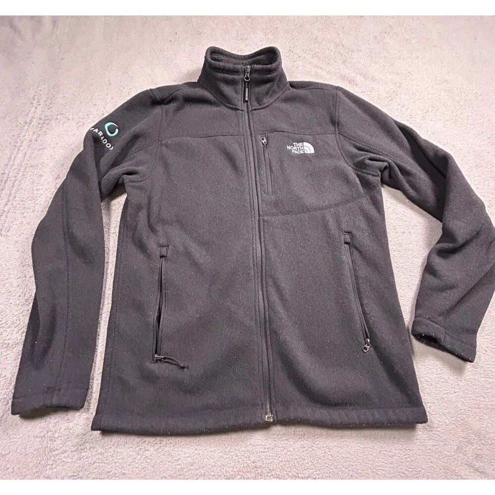 The North Face Fleece Jacket Mens S Black Full Zip Pocket Paradox Company Logo